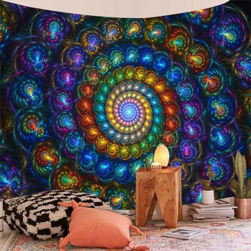 EXQUILEG Wandteppich Mandala, Hippie-Mandala-Wandbehang-Wandtuch Boho für Raumdekoration, Wanddekorationskunst (B,180 * 230cm)