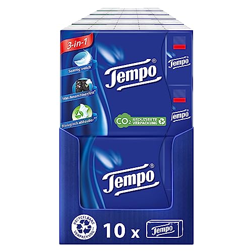 Tempo Taschentuch Tempo Standard, Riesenpackung (10x30 Packungen á 10 Tücher)