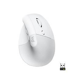 Logitech Lift Vertical Ergonomic Mouse - vertikale Maus - Bluetooth, 2.4 GHz - Off-White