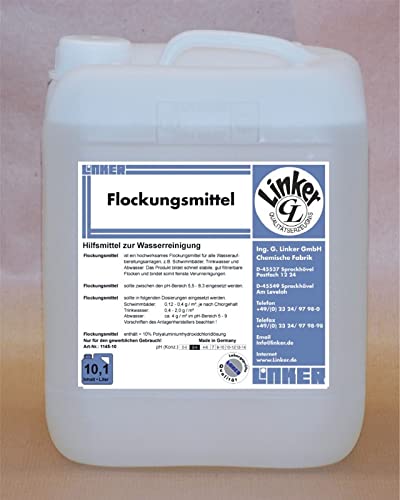 Linker Chemie AquaFloc Flockungsmittel hochwirksam zur Wasserreinigung 10,1 Liter Kanister | Reiniger | Hygiene | Reinigungsmittel | Reinigungschemie |
