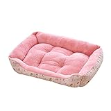 Yowablo Haustier Katzenstreu Zwinger Kleiner und mittlerer Hund Winter warm Nest Golden Retriever Hundebett Hundematte (60 * 45 * 15cm,Rosa)