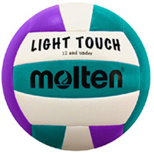 Molten MS240–3 Leicht-Volleyball, rot/weiß/blau, MS240-VA, Purple/Aqua, 12 & Under/8.1 oz