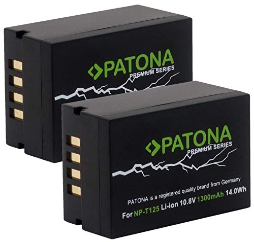 PATONA Premium (2X) Ersatz für Fujifilm NP-T125 Hochleistungsakku 14.0Wh - GFX 50S GFX 50R GFX 100