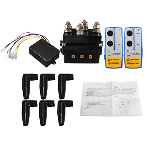Ntcpefy 12 V 500 A Winch Solenoid Relais Contactor + Winch Remote Control Kit for Truck ATV 500 A Winch (500 A)