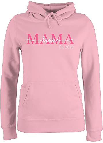 Pullover Damen Hoodie Frauen personalisiert mit Namen - Muttertag - Mama Mom Mutti Geschenk zum Muttertag - XL - Hellrosa - Hoodies muttertagsgeschenke Pulli muttertags Name s e für bt Mum - JH001F