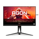 AOC AGON AG275QXN - 27 Zoll QHD Gaming Monitor, 165 Hz, 1 ms, HDR400, FreeSync Premium (2560x1440, HDMI, DisplayPort, USB Hub) schwarz/rot