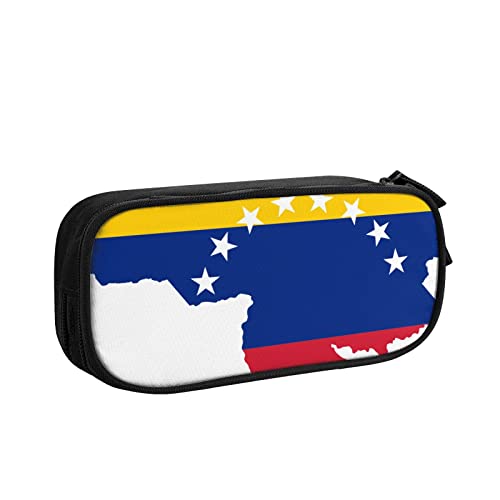 Federmäppchen mit venezuela-Flaggen-Druck, hohe Kapazität, langlebig, für Schule und Büro, Venezuela-Flagge, Einheitsgröße, europäischer und amerikanischer Stil, Flagge Venezuela, Einheitsgröße,
