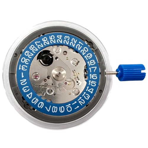 ZUHEGELA Hochwertiges Mechanisches Uhrwerk NH35A, Blaues Kalenderrad NH35, 24 Schmuckstücke, Selbstaufzug, Hohe Präzision, Einfach zu Bedienen