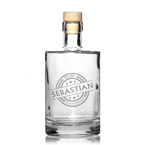 FORYOU24 Edle Whiskeykaraffe mit Gravur Name Whisky-Flasche graviert