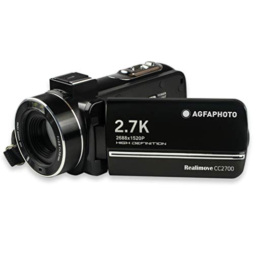 AGFA Foto Realimove CC2700 Digitaler Camcorder (2,7 K, 24 MP, 3 Zoll Touchscreen, 18 x Zoom, Fernbedienung, Lithium-Batterie) Schwarz