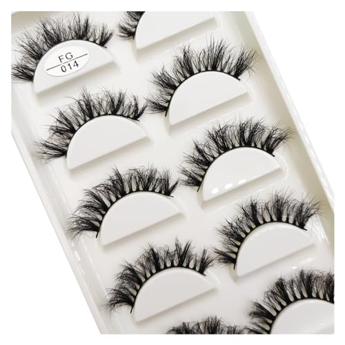 FULIMEI 16 Stil 5 0/100 Paar dicke Wimpern natürliche falsche Wimpern weiche gefälschte Wimpern Wispy Make-up Faux (Color : 5 Pairs FG014, Size : 10Boxes 50 Pairs)