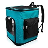 Navaris Rucksack für Hund Katze gepolstert - Hunderucksack Katzenrucksack mit Bauchgurt - 40x33x40cm Haustier Backpack faltbar - Traglast bis 12kg