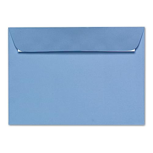 ARTOZ 50x Briefumschläge DIN C5 Blau (Marienblau) - 229 x 162 mm Kuvert ohne Fenster - Umschläge selbstklebend haftklebend - Serie Artoz 1001