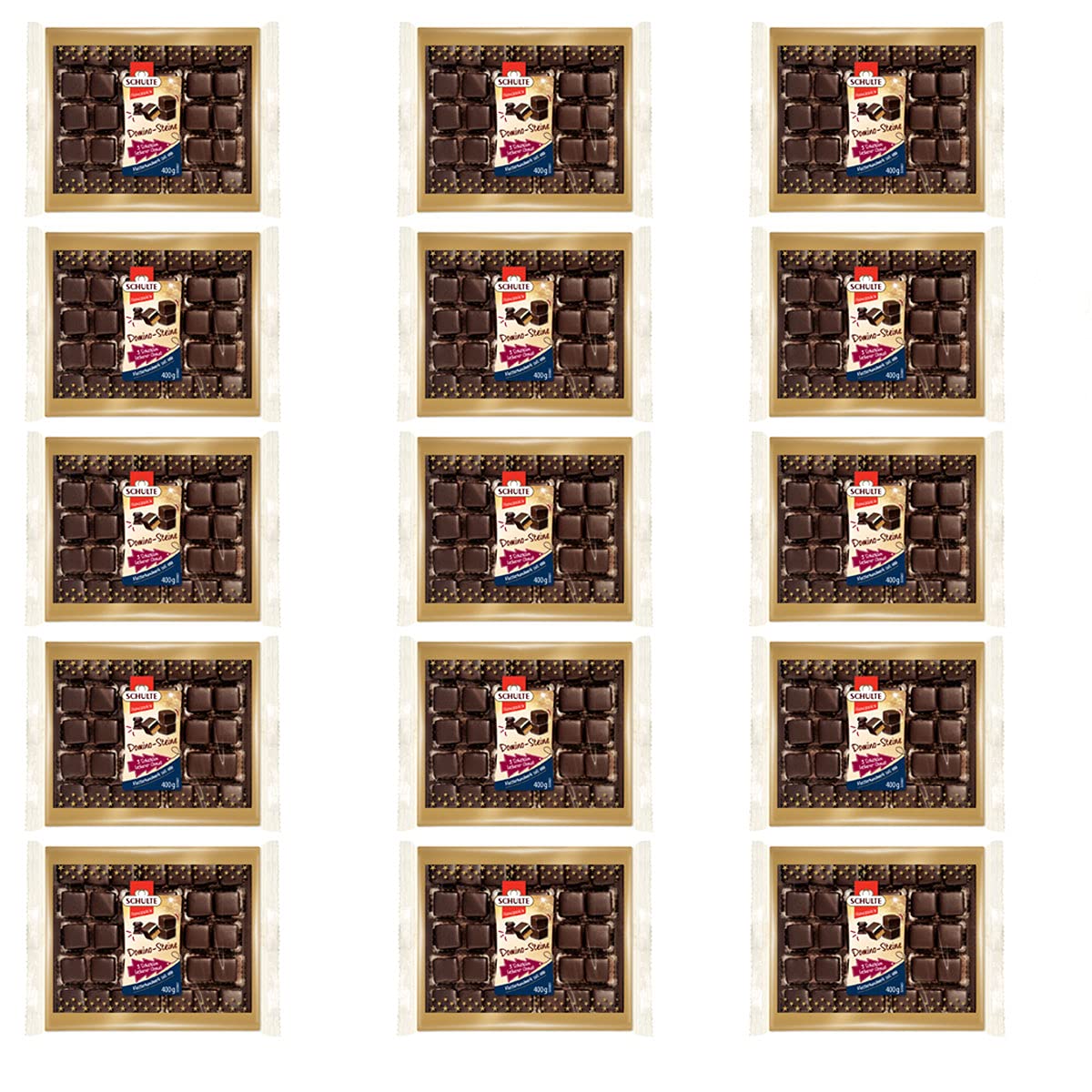 Schulte Dominosteine Zartbitter mit Marzipan und Fruchtfüllung 400g 15er Pack