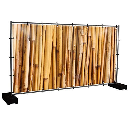 Bambus Motivbanner Garten, Sichtschutz, Gartendeko, Plane, Verschiedene Motive (PVC - 340 x 173 cm) (Bambus (3121))