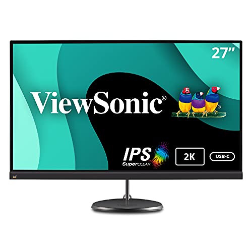 Viewsonic VX2785-2K-MHDU (27 Zoll) Design Monitor (WQHD, IPS-Panel, FreeSync, HDMI, USB-C 3.2 inkl. Ladefunktion, Lautsprecher) Schwarz