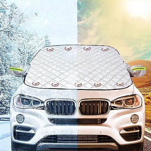 Sonnenschutz Auto Frontscheibe für BMW X3 F25 2011-2018, Frontscheibenabdeckung 9 Magnet mit 2 Spiegelabdeckungen Eisschutzfolien Gegen Schnee Staub Frost Autozubehör,B/157 * 126