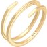 Elli, Ring Wickelring Twist Fein 925 Silber in gold, Schmuck für Damen