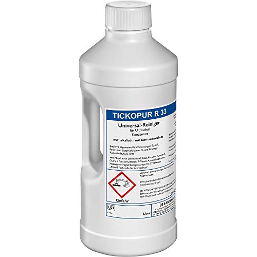 Tickopur R33 (2 liter), Ultraschallflüssigkeit für Vergaser und vieles mehr | Reinigungskonzentrat mit Dosierung von 5 Prozent, Ultraschall Reinigungsmittel für Aluminium