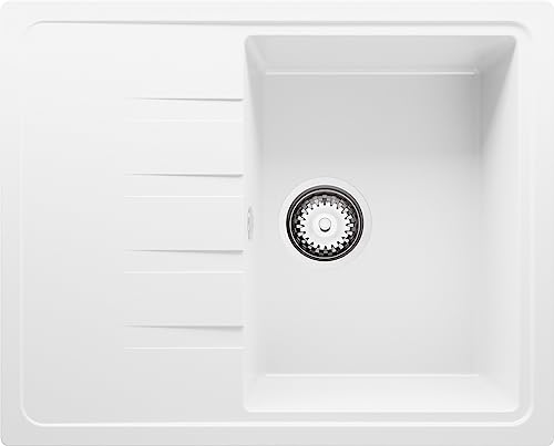 Spülbecken Mailand 62x50 cm, Granitspüle + Ablauf-Set, Küchenspüle in 5 Farben, Einbauspüle von Primagran