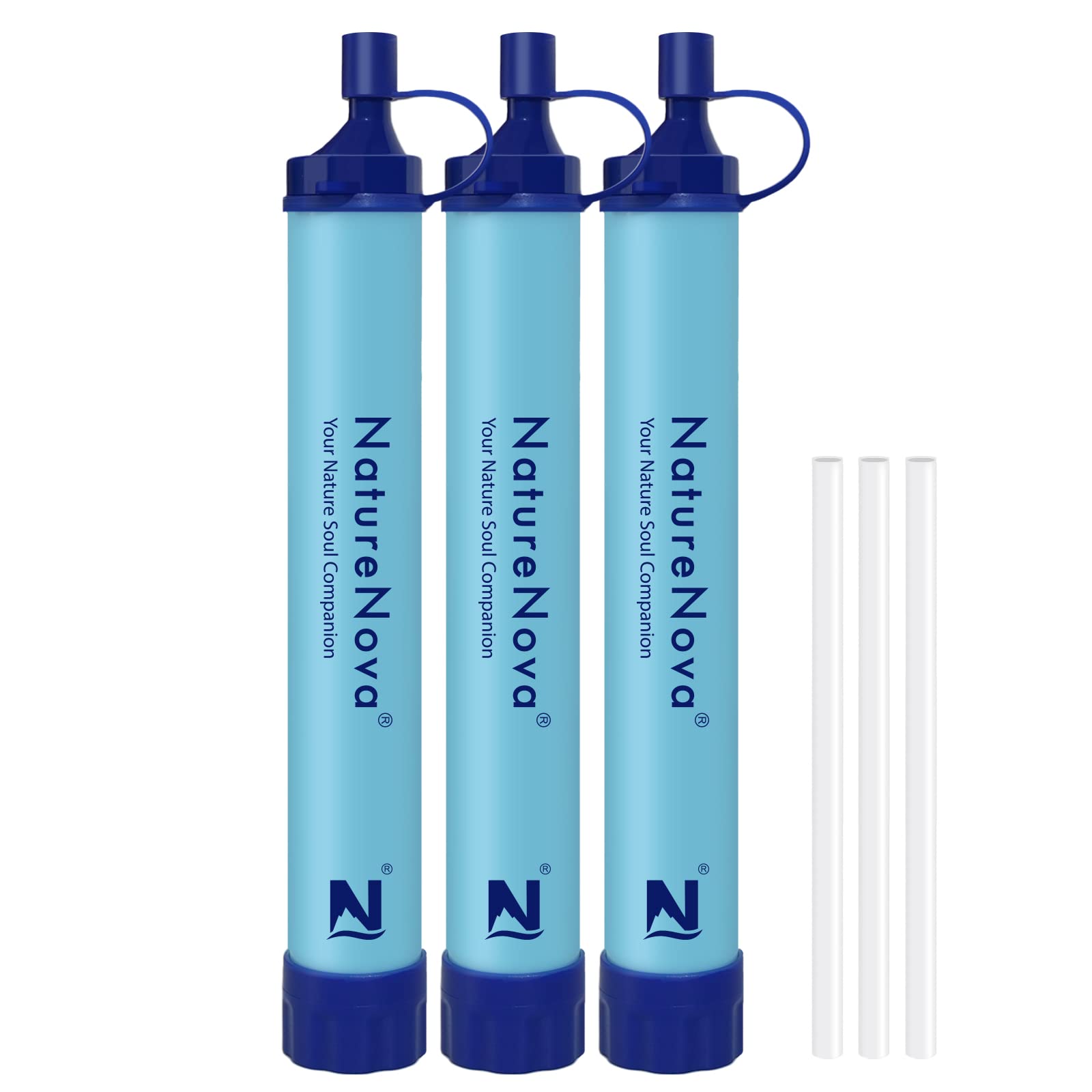 TIK Tok Persönlicher Wasserfilter Stroh Wasserreiniger Tragbare Notfall-Überlebensausrüstung für Wandern Camping Reisen (3 Stück)