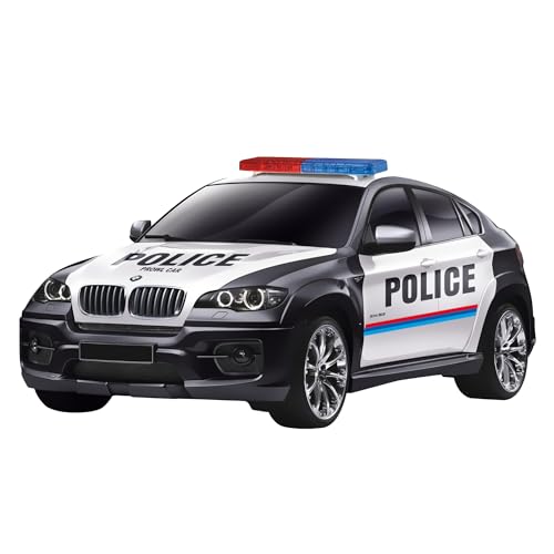 Cartronic RC Fahrzeug BMW X6 Police Car - ferngesteuertes Auto - Spielzeug-PKW 1:14 schwarz-weiß - Remote Control car für Kinder ab 8 Jahren