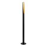 EGLO Stehlampe Barbotto, Eck Standleuchte, Stablampe aus Metall in Schwarz und Gold, GU10 Fassung, inkl. Trittschalter