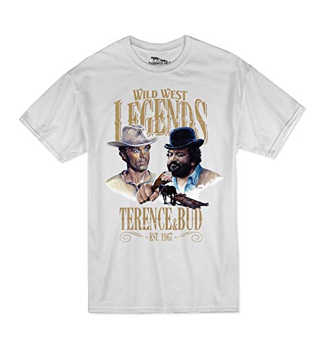 Terence Hill Bud Spencer T-Shirt Herren - Wild West Legends - Bud & Terence (Weiss) (3XL)