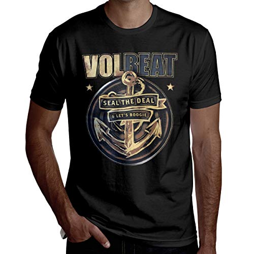 Volbeat Seal The Deal Herren T-Shirt Mode Lässig gekämmt Kurzarm-T-Shirt Schlanke T-Shirts XL