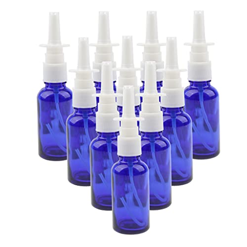 Oshhni 10pcs Glas Leere Nachfüllbare Nasensprayflaschen Feinen Nebel Fläschchen 30ml - Blau 30ml