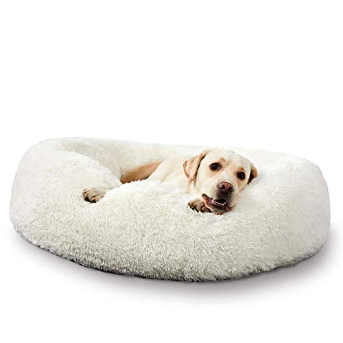 Haustierbett mit kuscheligem Plüsch, Deluxe Donut Cuddler Hundebett, Hundekissen Katzenbett Hundehöhle Hundesofa für Große Hunde und Katzen