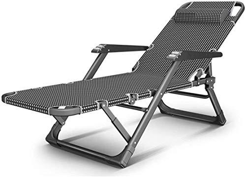 XANAYXWJ Klappbare Sonnenliege: Leichter Zero-Gravity-Stuhl mit breiterer Massagearmlehne, Verstellbarer Neigung zum Entspannen im Freien (200 kg)