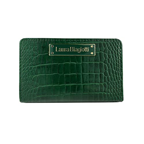 Laura Biagiotti Damen Geldbörse aus PU-Leder mit Geschenkbox, Kleines Grün