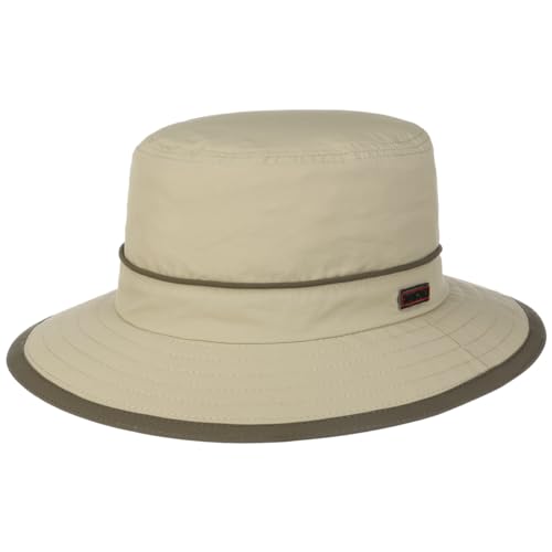 Stetson Kettering Outdoorhut Stoffhut Sonnenhut Nylonhut Fischerhut Anglerhut Damen/Herren - Schlapphut Wetterhut mit Einfass Frühling-Sommer Herbst-Winter - M (56-57 cm) beige