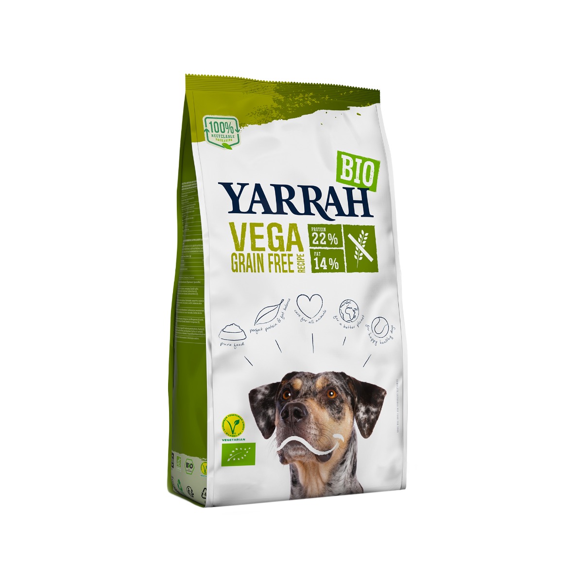 Yarrah Vega Bio Ultra Sensitive Weizenfrei Hundefutter - 10 kg