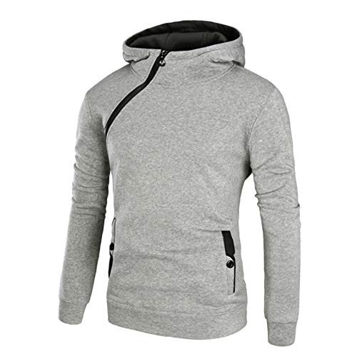Herren Hoodies Pullover Full Zip Hooded Sweatshirt Sport Running Top Casual Langarm Hoodie mit Tasche Grau Schwarz XXL