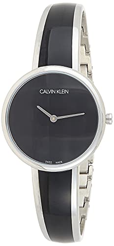 Calvin Klein Unisex Erwachsene Analog Quarz Uhr mit Edelstahl Armband K4E2N111