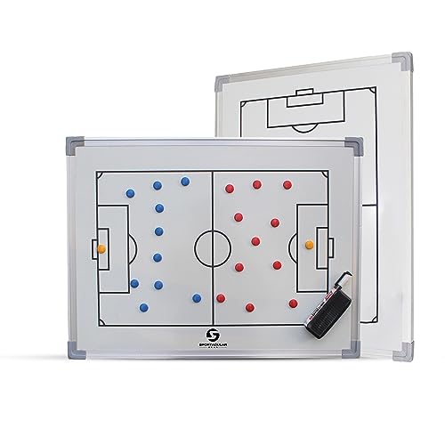 Sportacular Gear Taktiktafel Fußball inkl. Zubehör | Coachboard Professional | Stabiler Alu-Rahmen (90x60cm)