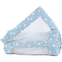 babybay Nestchen Mesh-Piqué passend für Modell Maxi, Boxspring und Comfort, azurblau Sterne weiß