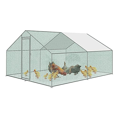 Froadp Hühnerstall Hühnerhaus Dach Geflügelstall 3 x 4 x 2 m Verzinkter Stahlrahmen mit PE