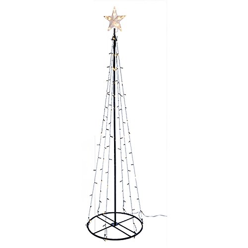 HI LED Baum 120,180,240cm mit Stern Metall Lichterbaum Weihnachtsbaum Kegelbaum, Baum Längen:180 cm