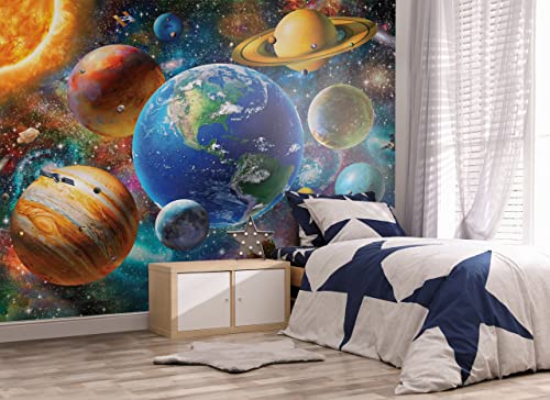 Walltastic Wandbild, Sonnensystem, FSC-Papier, mehrfarbig, 2,4 m hoch x 3 m breit, 1 Größe