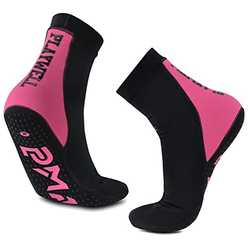 Playwell Martial Arts/MMA Schule Tatami Indoor Damen Matte Grappling Fußsocken – Schwarz/Pink (Größe M)