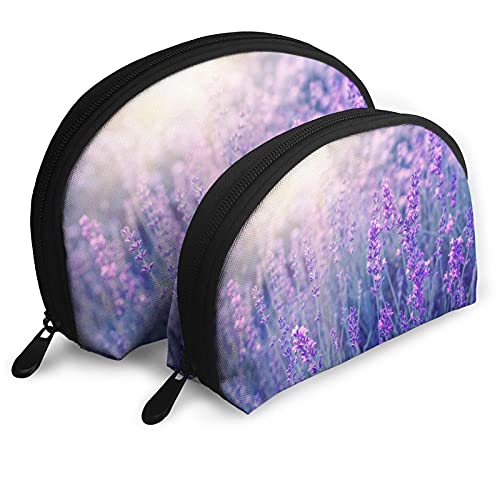 Lila Lavendel Blume Merchandise Kosmetiktaschen Warme Sonnenschein Szene Make-up Tasche für Frauen Mädchen