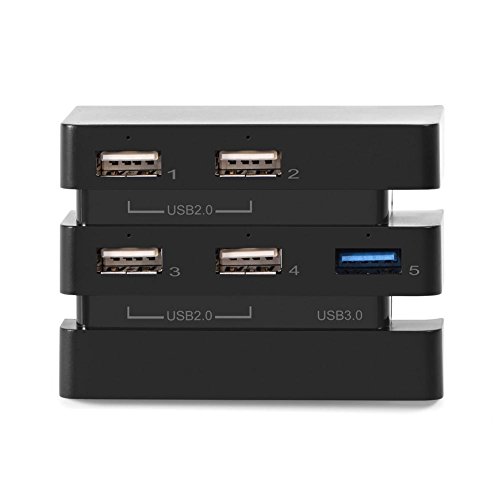 Vbest life Hochgeschwindigkeits-5-Port-USB-Hub-Adapter 2.0 & 3.0-Erweiterungs-Hub-Controller-Adapter für die PS4 Pro-Spielekonsole