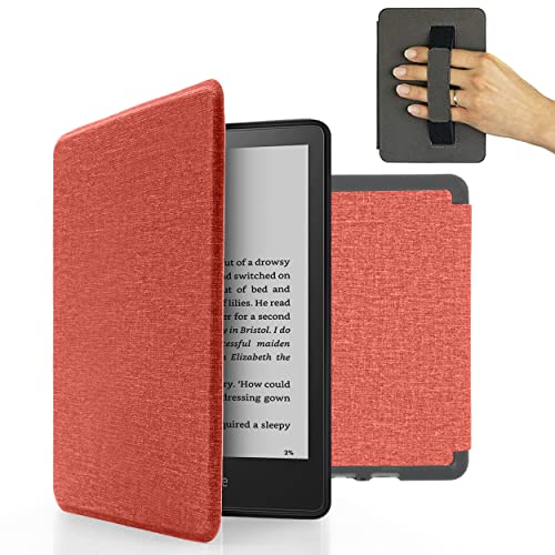 MyGadget Hülle für Amazon Kindle Paperwhite 11 .Generation (ab 2021 - 6, 8 Zoll) mit Handschlaufe & Auto Sleep / Wake Funktion - Flip Case in Pink