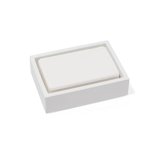 Yew Design - Mattweiße quadratische Seifenschale für Badezimmer und Küche