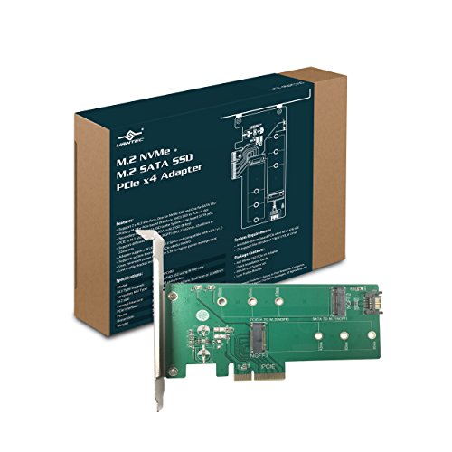 Vantec M.2 NVMe + M.2 SATA SSD PCIe x4 Adapter (UGT-M2PC200), grün