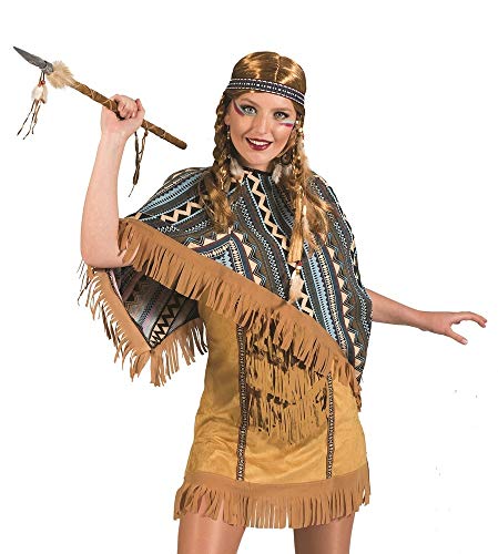 Das Kostümland Indianerin Cherokee Kostüm für Damen Kurz Gr. 44 46