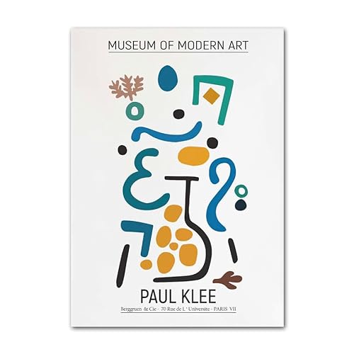 ZENCIX Paul Klee Poster und Drucke Linien Ausstellung Leinwand Malerei Ästhetische Wandkunst Illustration Paul Klee Bilder für Wohnkultur 60x80cmx1 Kein Rahmen